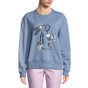 COACH X SELENA GOMEZ Bunny Embroidered Sweatshirt in dusty Blue-S
